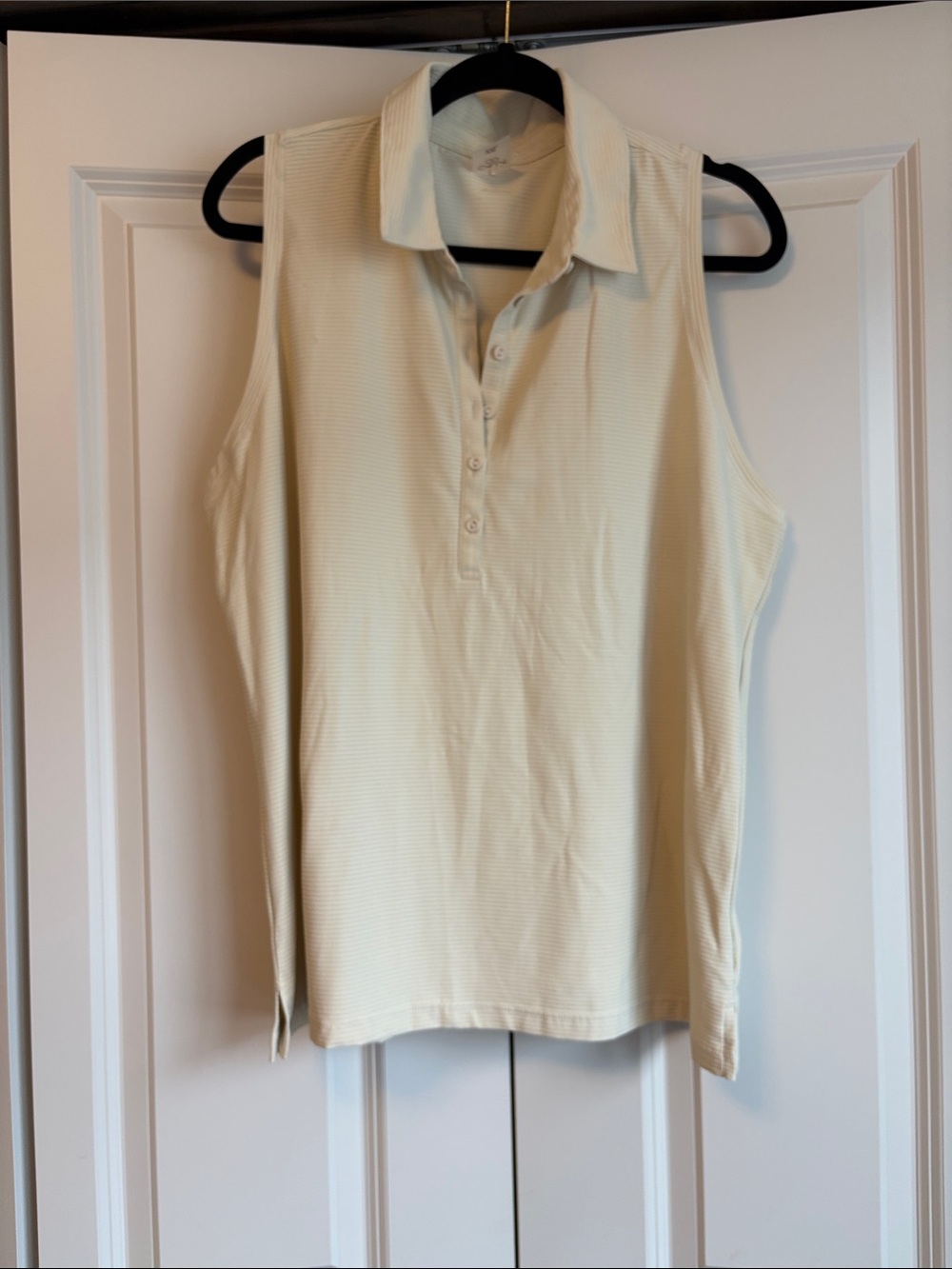 CALIA by Carrie Underwood Sleeveless Polo Tank in Cream